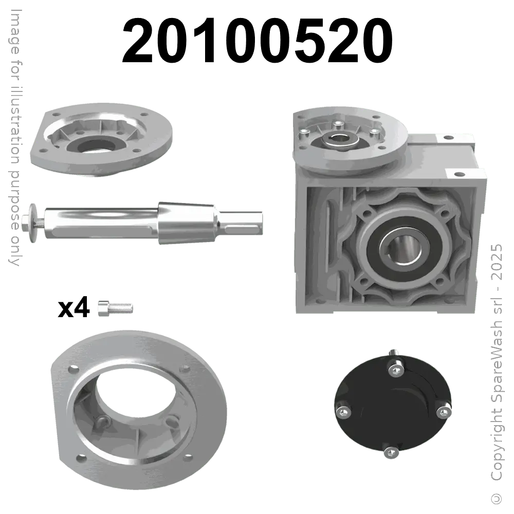 WORM GEARBOX CHIARAVALLI CHM 050 I:30 P71/80B14 CUSTOM MADE SHAFT
