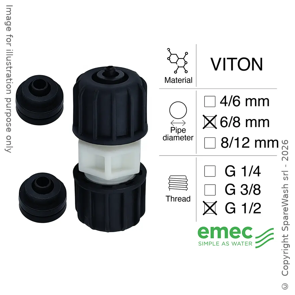 VALVOLA INIEZIONE TUBO 6/8X6/8 VITON