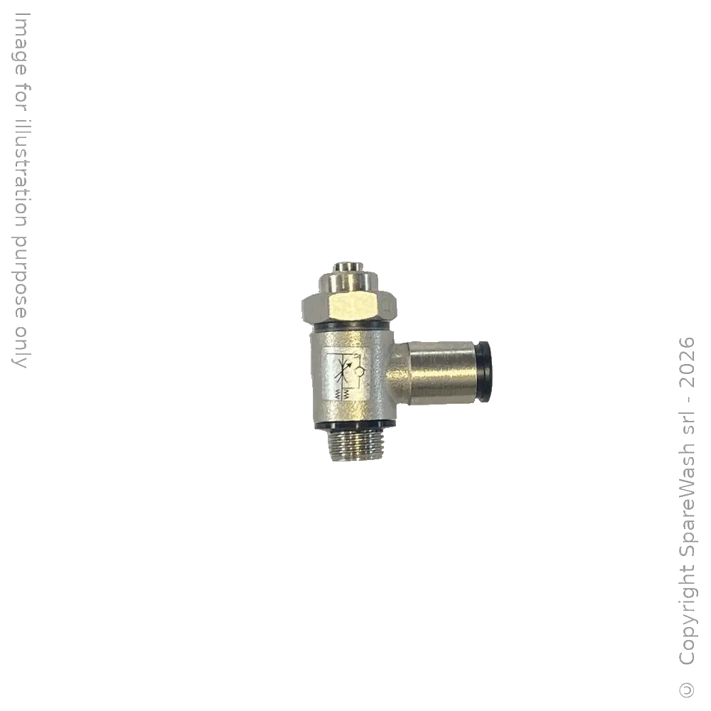 REGOLATORE DI FLUSSO PER CILINDRO 90° G1/8 TUBO D6