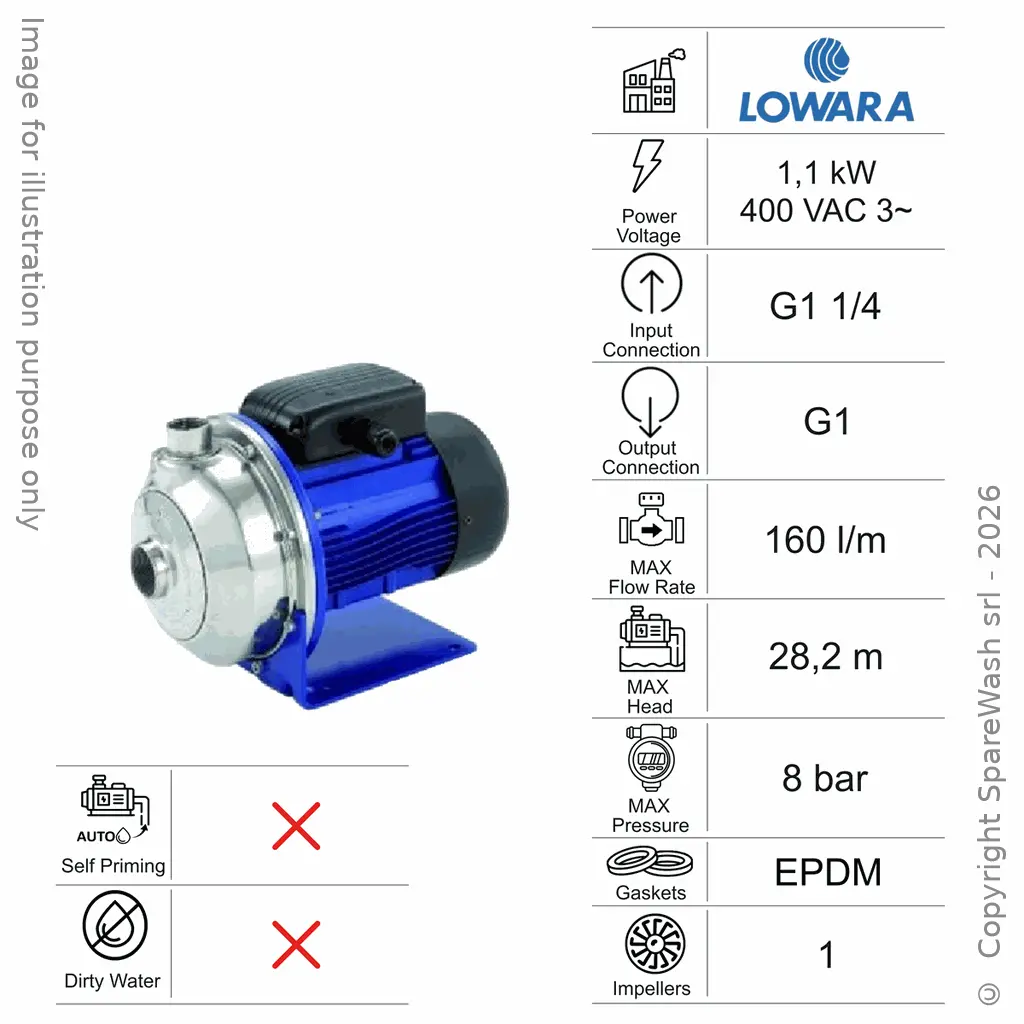 POMPA CENTRIFUGA DI RILANCIO LOWARA CEA120/5 1,1KW 400V