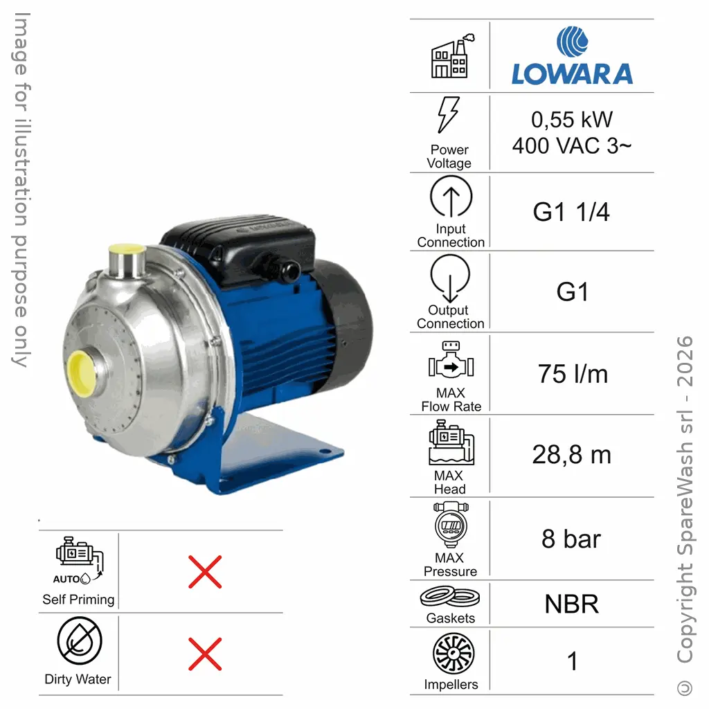 POMPA CENTRIFUGA DI RILANCIO LOWARA CEA70/5 0,55KW 400V