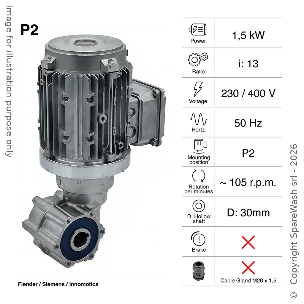 MOTORIDUTTORE FLENDER 1,5KW I:13 105,4RPM 230-400V 50HZ