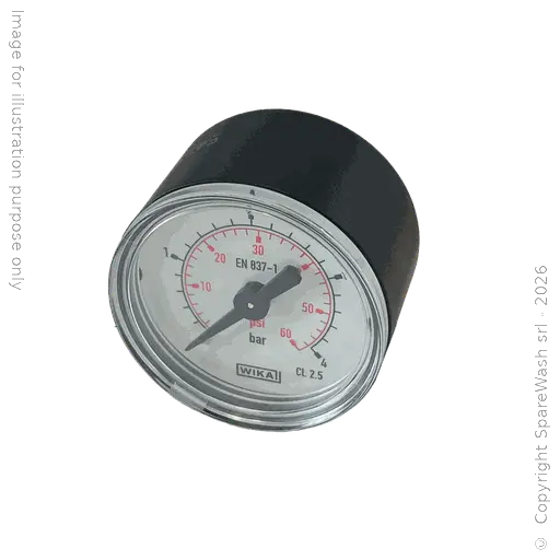 [70700053] PRESSURE GAUGE D40 0-4BAR BACK MOUNT G1/8