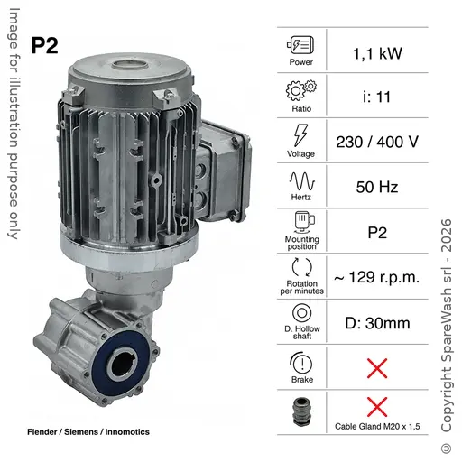 [20200381] MOTORREDUCTOR FLENDER 1,1KW I:11 129,1RPM 230-400V 50HZ