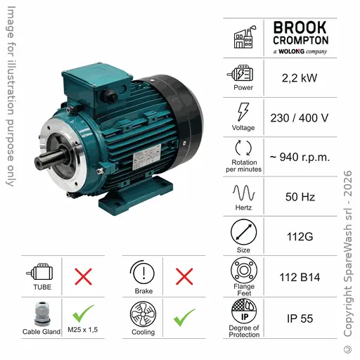 [10100653] MOTORE 2,2KW 112G B14 6P 230-400V 50HZ IP55 CV