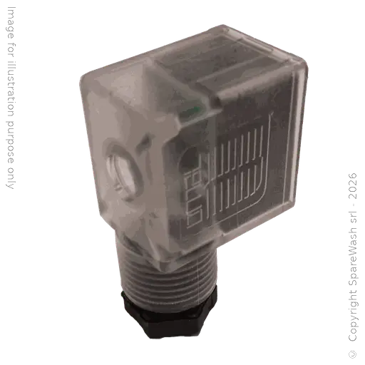 [19900223] CONNETTORE RETTANGOLARE PER BOBINA CON LED 24V