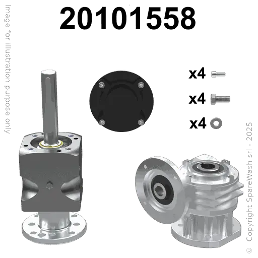 [20101558] WORM GEARBOX CHIARAVALLI CH 05 I:14 P80B14 CUSTOM MADE SHAFT