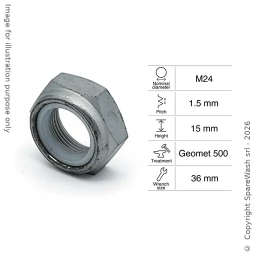 [90401299] TUERCA AUTOBLOQUEANTE BAJA M24X1,5 GEOMET
