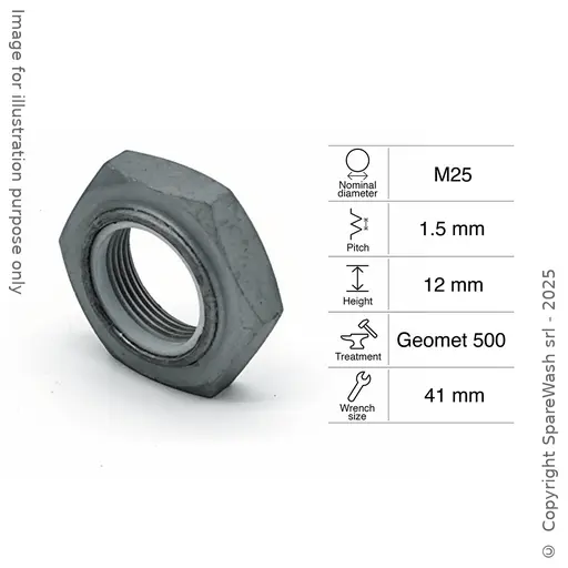 [90100093] DADO AUTOBLOCCANTE BASSO M25X1,5 GEOMET