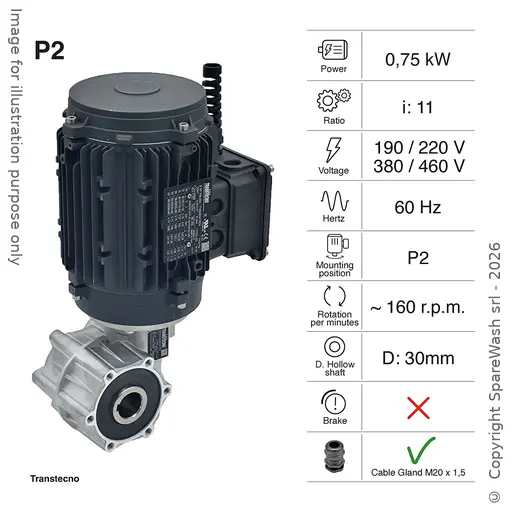 [20200824] MOTORREDUCTOR 0,75KW I:11 160RPM 220-460V 60HZ