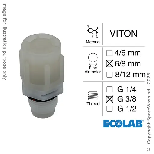 [40300207] VÁLVULA DE INYECCIÓN G3/8 LATIGUILLO 6/8 VITON