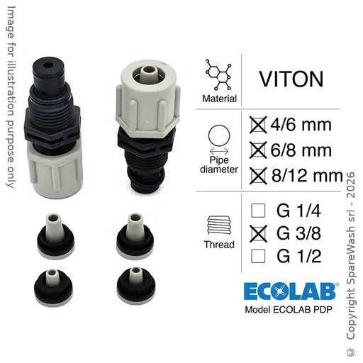 [40300290] VÁLVULA DE ASPIRACIÓN Y SUMINISTRO G3/8 VITON