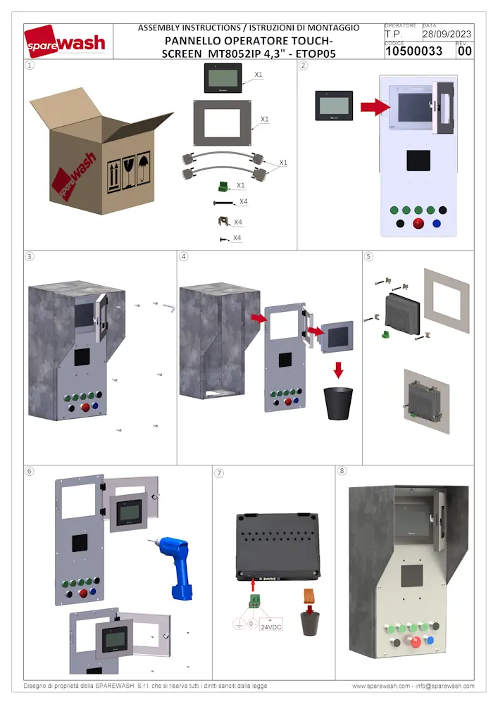 PANNELLO OPERATORE TOUCH-SCREEN  MT8052IP 4,3" - ETOP05