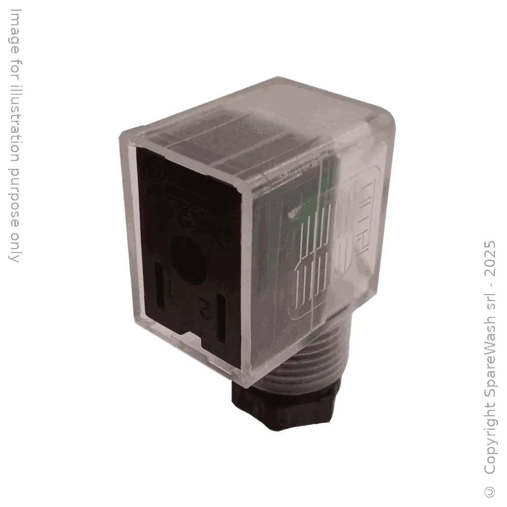 CONNETTORE RETTANGOLARE PER BOBINA CON LED 24V