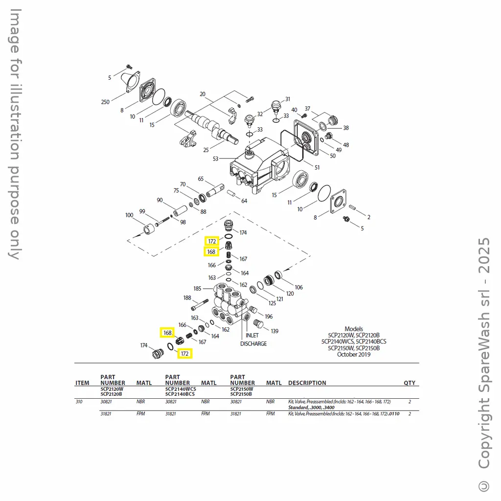 KIT VALVOLE PER POMPA CAT 5CP