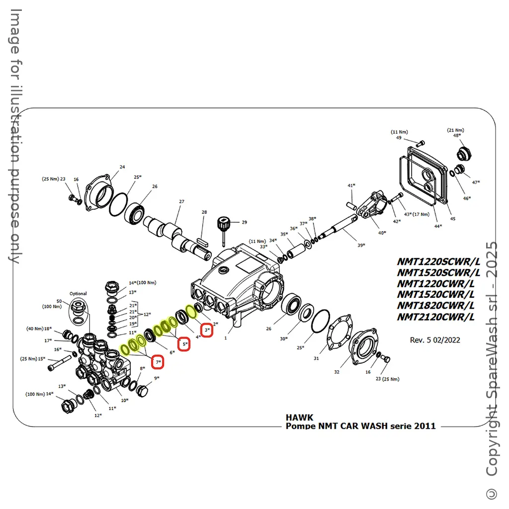 KIT TENUTA ACQUA PER POMPA HAWK NMT  II