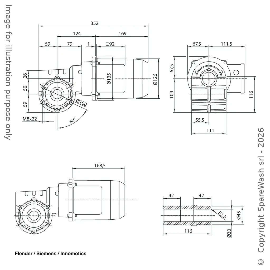 MOTORIDUTTORE CON FRENO FLENDER 0,75KW I:52 26,9RPM 230-400V 50HZ  III