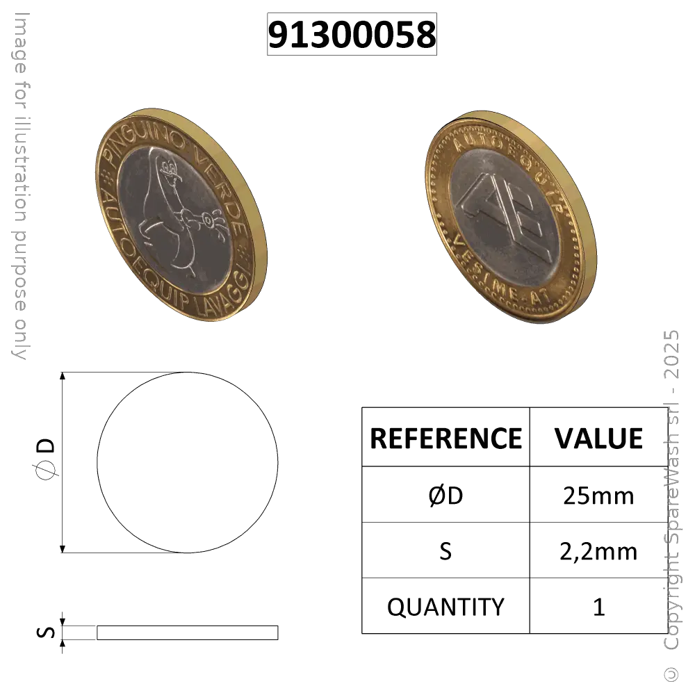 [91300058] TOKEN AE D25 MODEL D