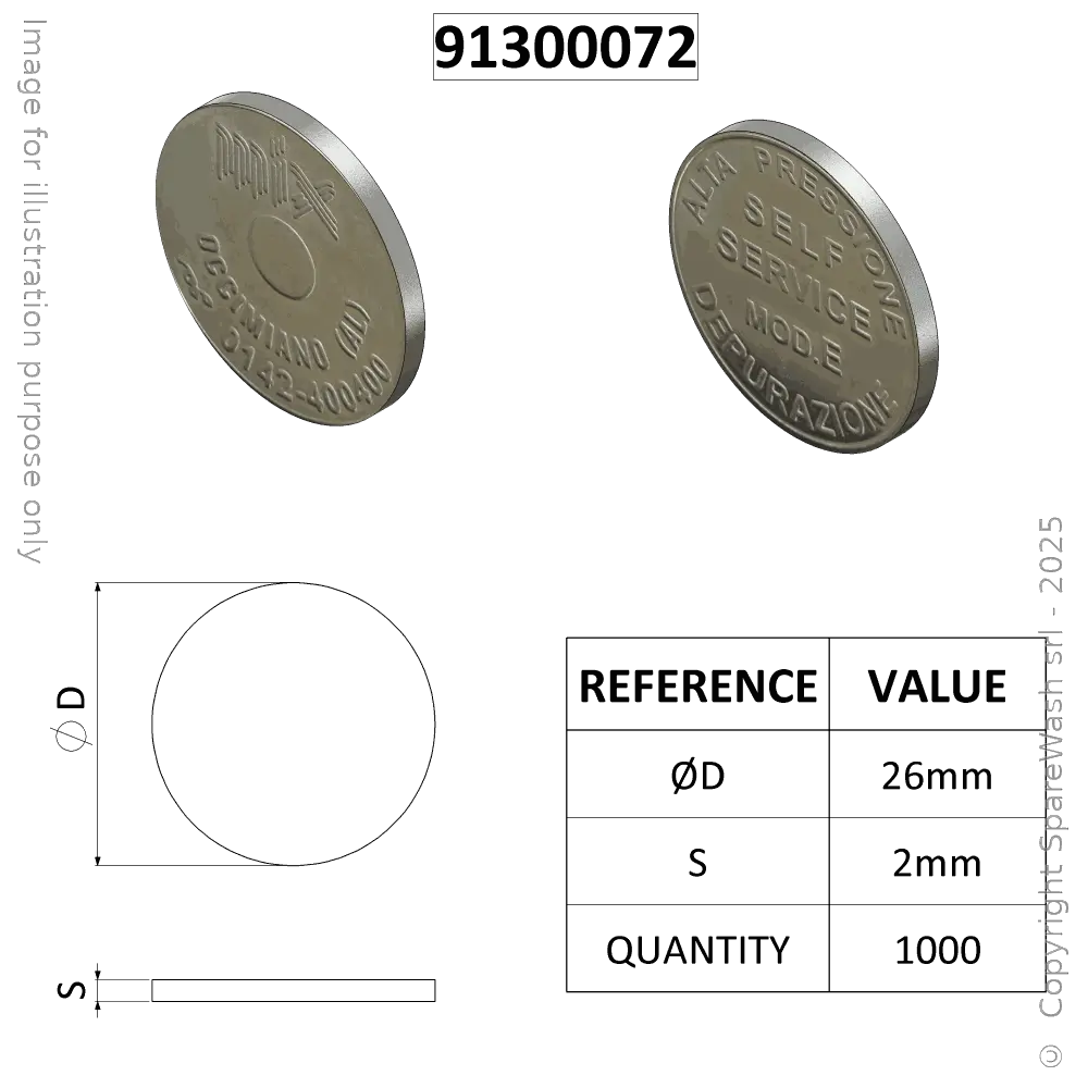 [91300089] TOKEN MIX D26 MODEL E X1000