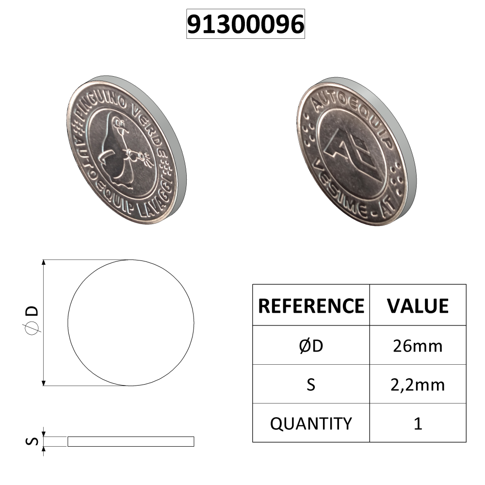 JETON AE D26 MODÈLE E