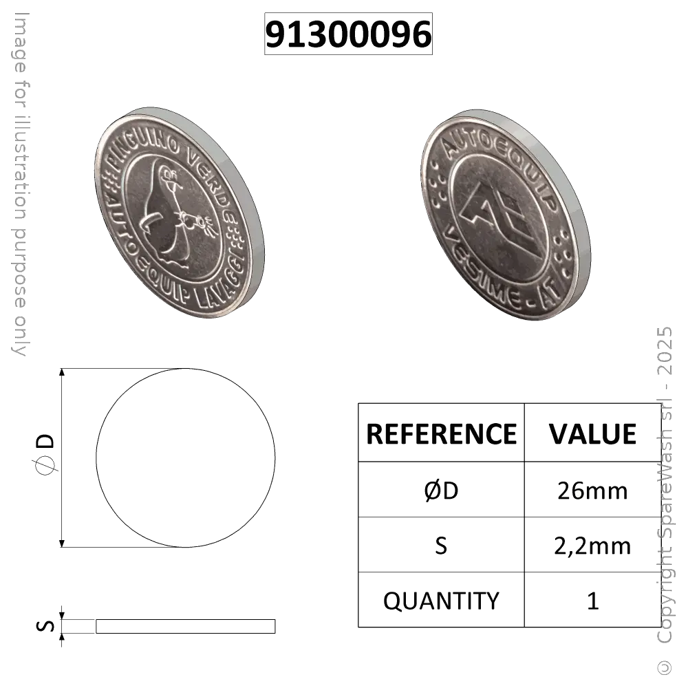 [91300096] TOKEN AE D26 MODEL E