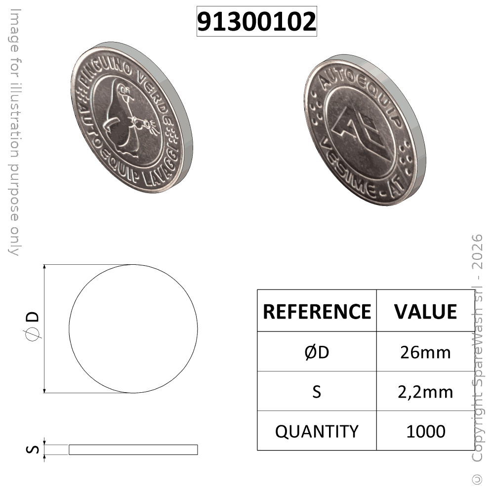 JETON AE D26 MODÈLE E X1000