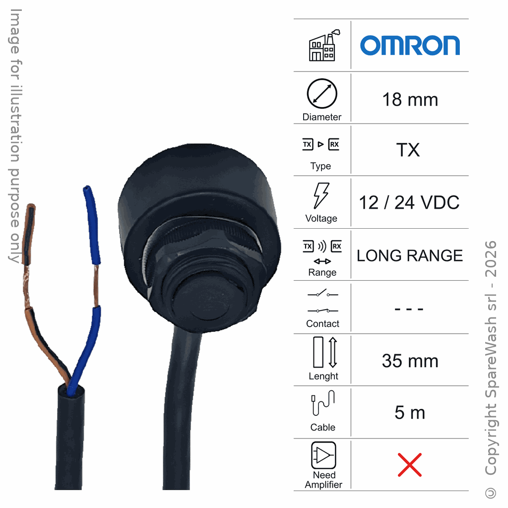 [10400012] LICHTSENDER M18 L35 - KABEL 5M - GROßE REICHWEITE  12/24VDC