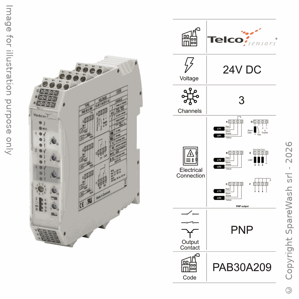 [10400166] AMPLFICATEUR DE PHOTOCELLULE 3 VOIES 24VDC PNP