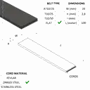 [20600105] FLAT BELT 20/P2,8 TOTALLY COVERED STEEL GROOVES 100M
