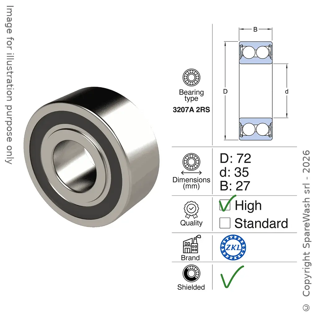 ROULEMENT PRMIÈRE QUALITÉ 3207A 2RS