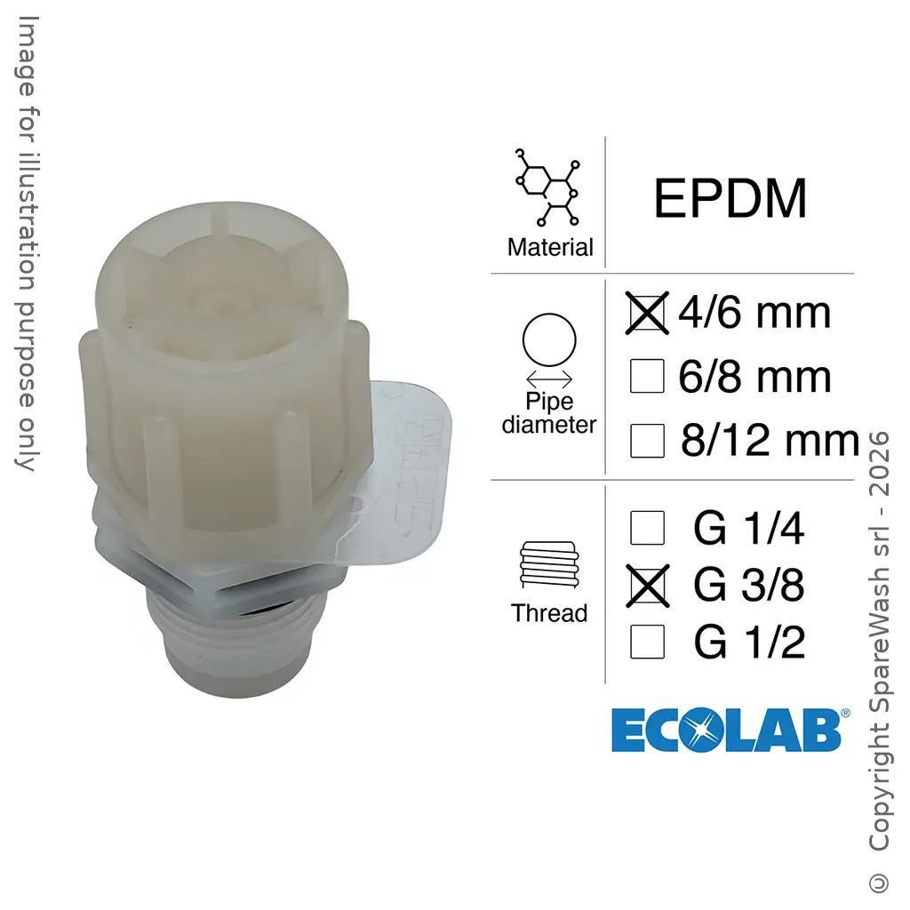 METERING VALVE G3/8 HOSE 4/6 EPDM