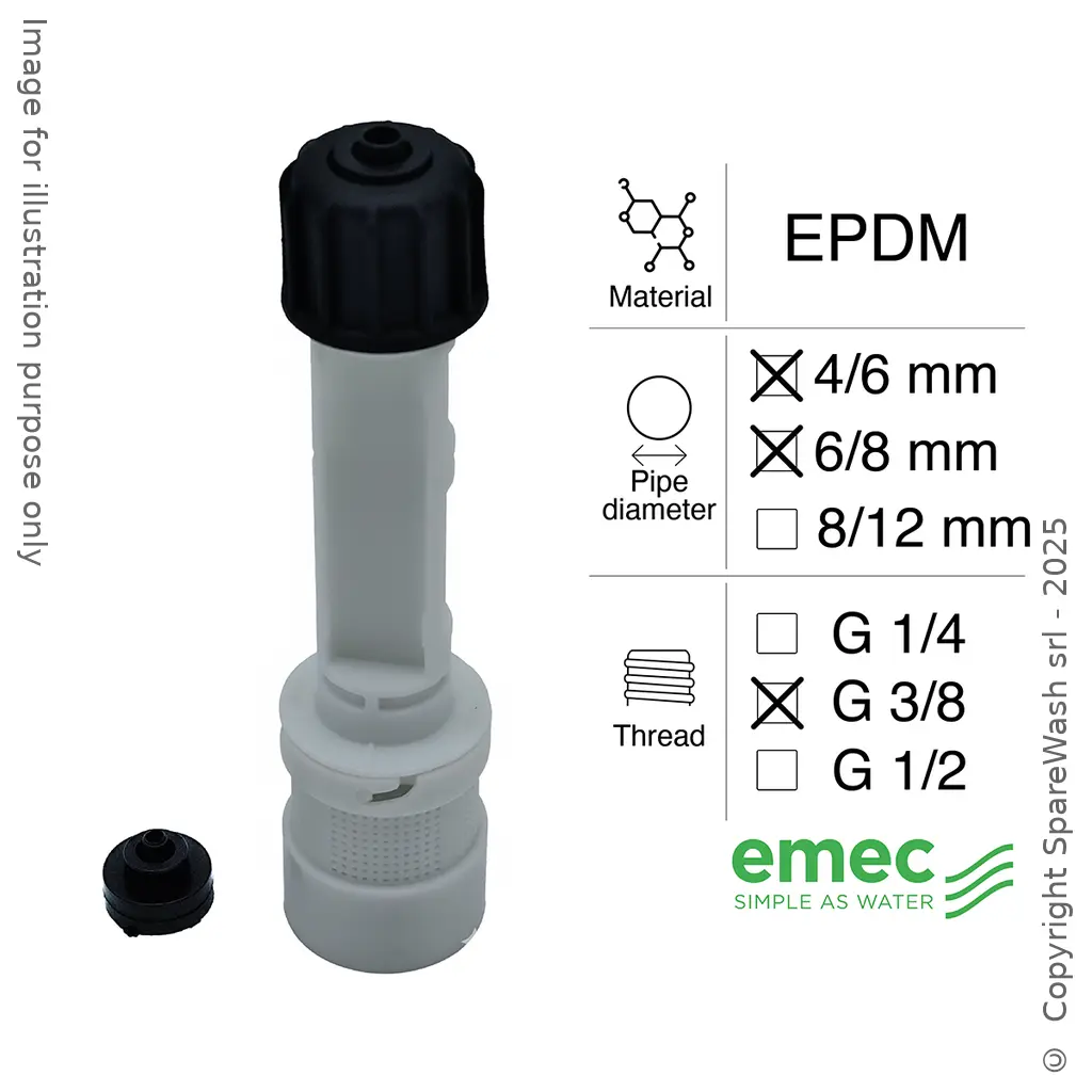 BOTTOM VALVE HOSE 4/6 - 6/8 EPDM