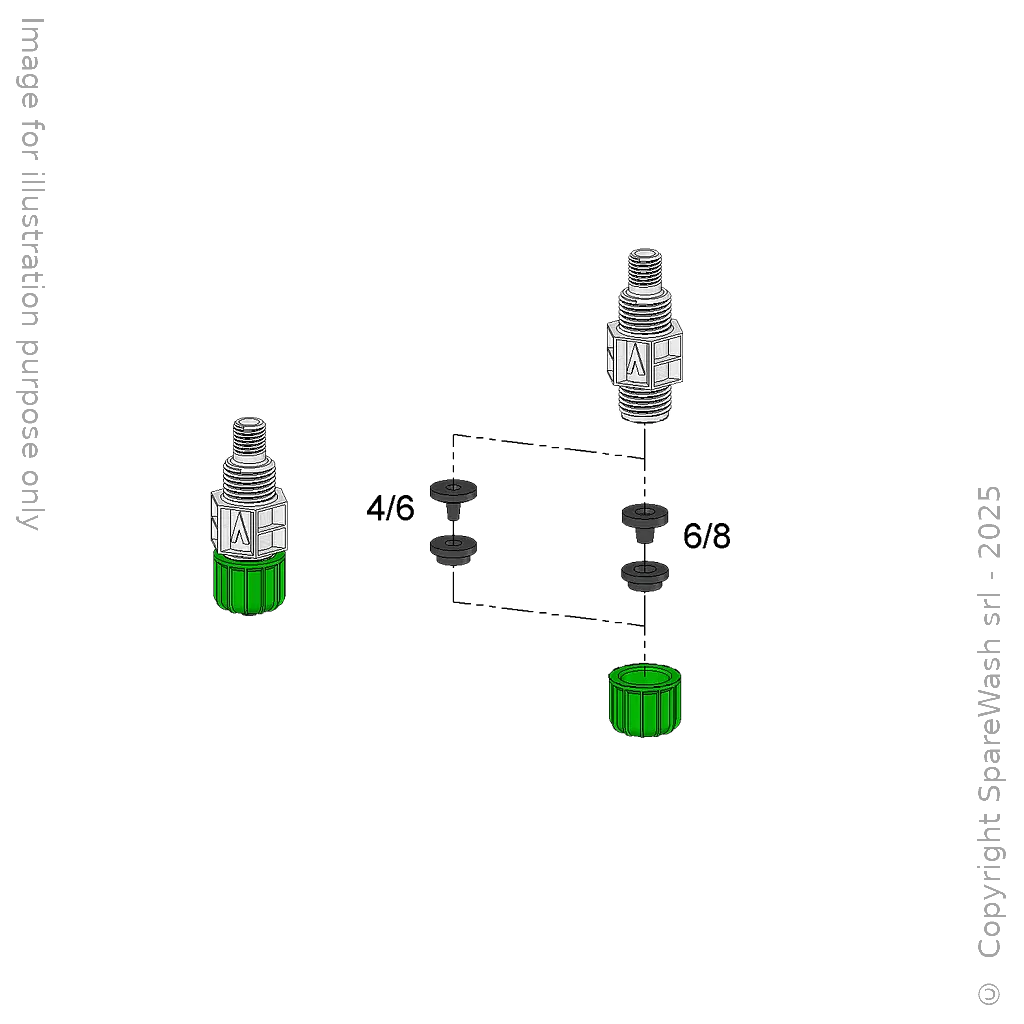 [40300498] IMPFSTELLE G1/4 - G1/2 ROHR 4/6 - 6/8 WAX
