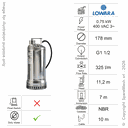 POMPE SUBMERSIBLE POUR EAUX USÉES LOWARA DIWA 07 0,75KW 400V