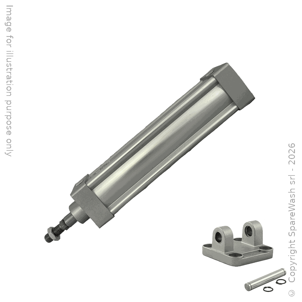 [70200195] CILINDRO PNEUMATICO ISO D63X200 STELO MASCHIO M16 + CERNIERA FEMMINA