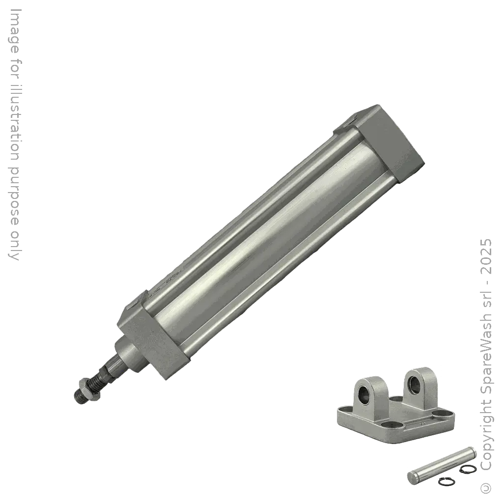 [70200195] VÉRIN PNEUMATIQUE ISO D63X200 TIGE MÂLE M16 + CHAPE DE FIXATION