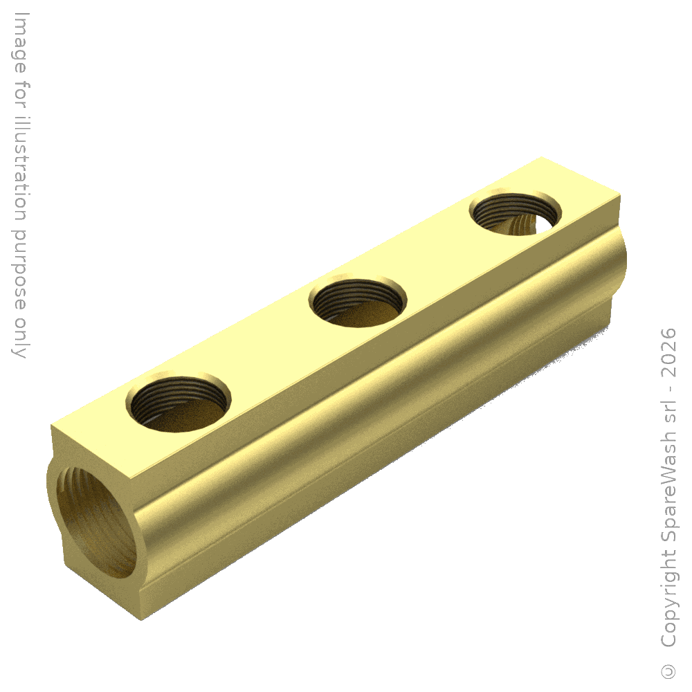 [60900036] MANIFOLD BRASS - INLET 2XG3/4 - OUTLET 3XG1/2