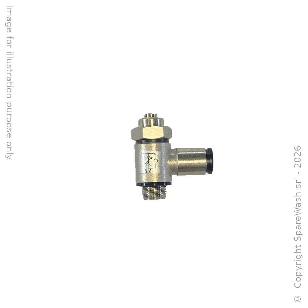 REGOLATORE DI FLUSSO PER CILINDRO 90° G1/8 TUBO D6