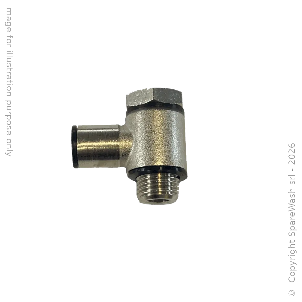 RACCORDO GIREVOLE 90° G1/4 TUBO D8