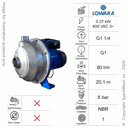 ZENTRIFUGAL-DRUCKERHÖHUNGSPUMPE LOWARA CEA70/3 0,4KW 400V