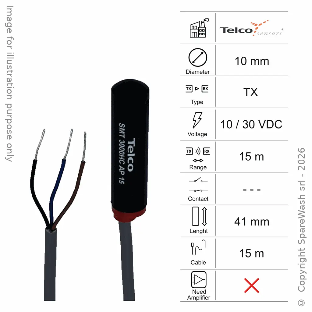 LICHTSENDER D10 L41 - KABEL 15M - REICHWEITE  15M - 10/30VDC