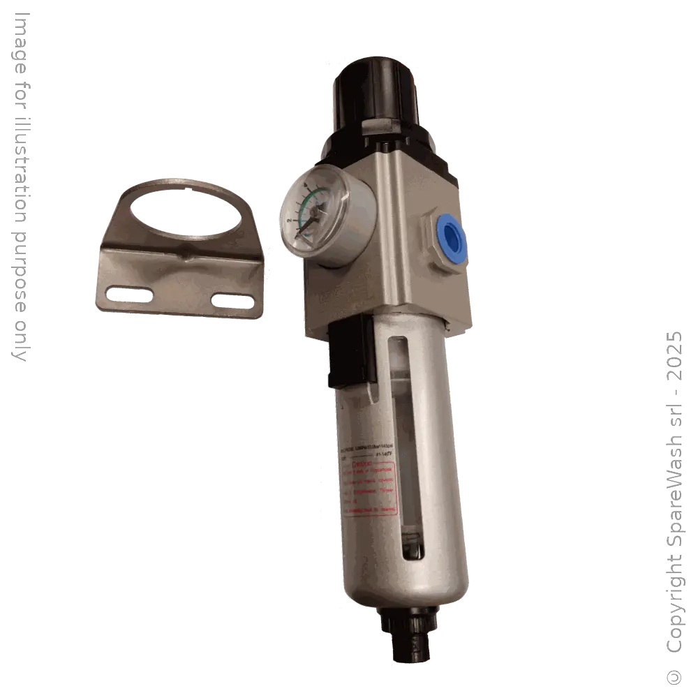 FILTRO-REGOLATORE DI PRESSIONE 0,5-10BAR G1/4 + MANOMETRO