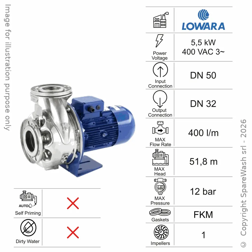 POMPA CENTRIFUGA DI RILANCIO LOWARA ESHE32-250/55 5,5KW 400V