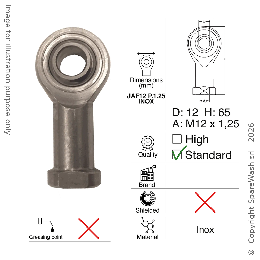 [70300383] WEIBLICH GELENKKOPF M12X1,25 ELDELSTAHL
