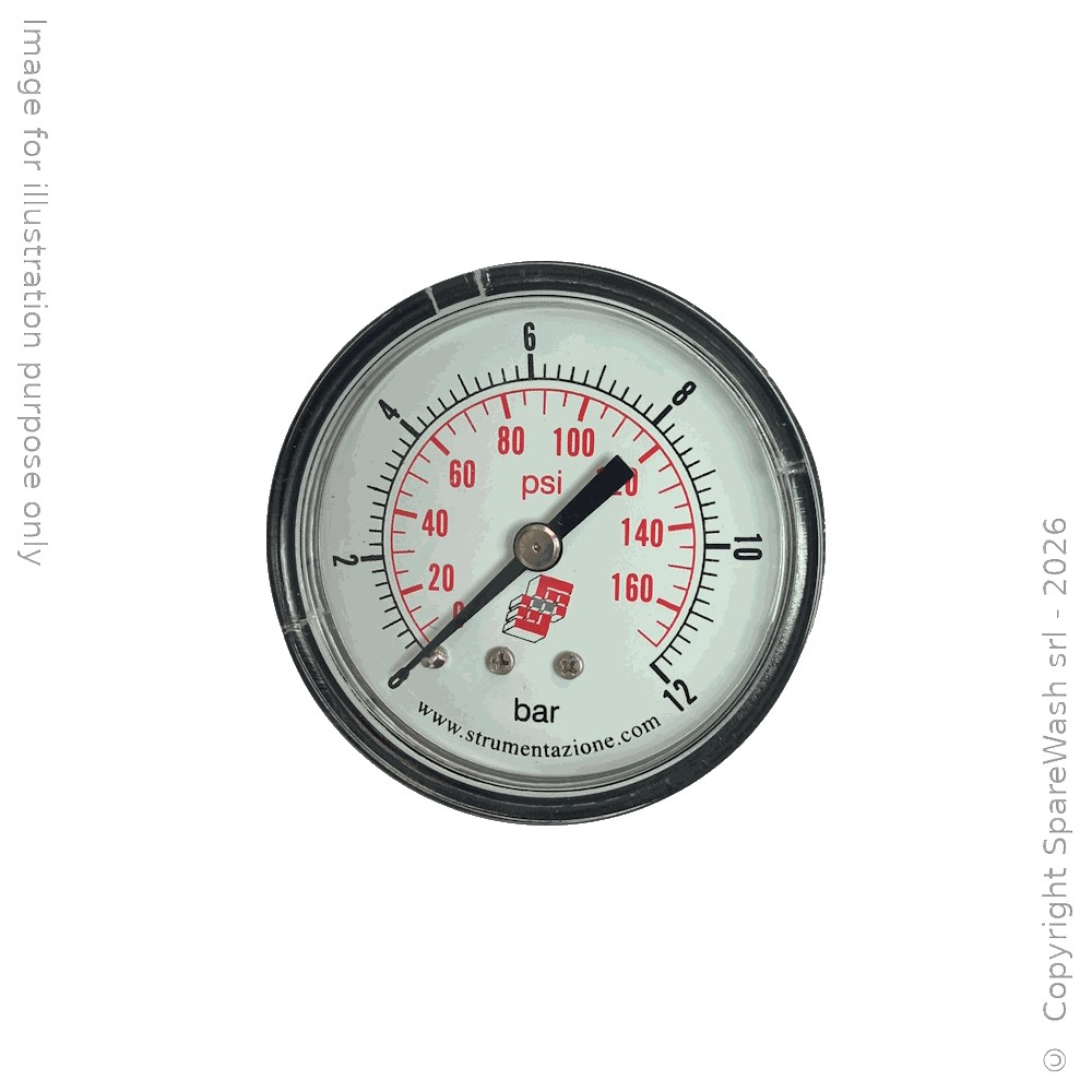 [70700022] PRESSURE GAUGE D50 0-12BAR BACK MOUNT G1/8