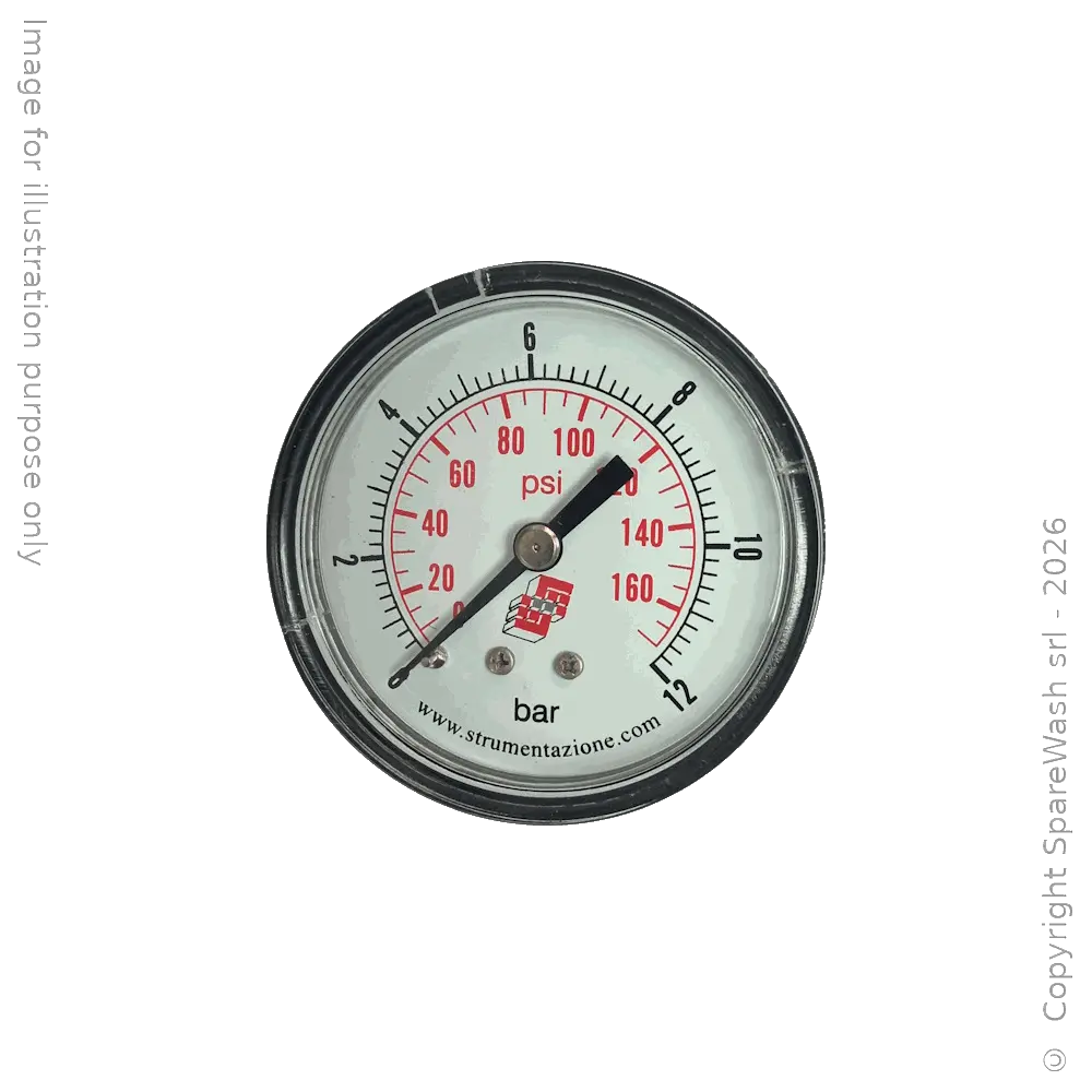 PRESSURE GAUGE D50 0-12BAR BACK MOUNT G1/8