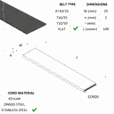 [20600198] FLAT BELT 25/P2,0 TOTALLY COVERED STAINLESS STEEL GROOVES 100M