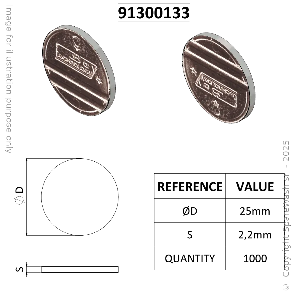 [91300133] TOKEN DAERG D25 MODEL 4T X1000