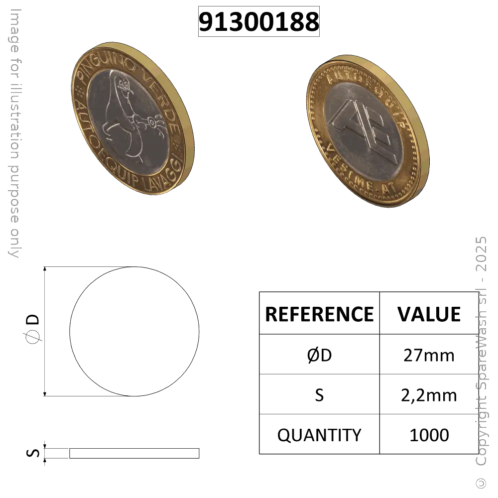 [91300188] TOKEN AE D27 MODEL B X1000