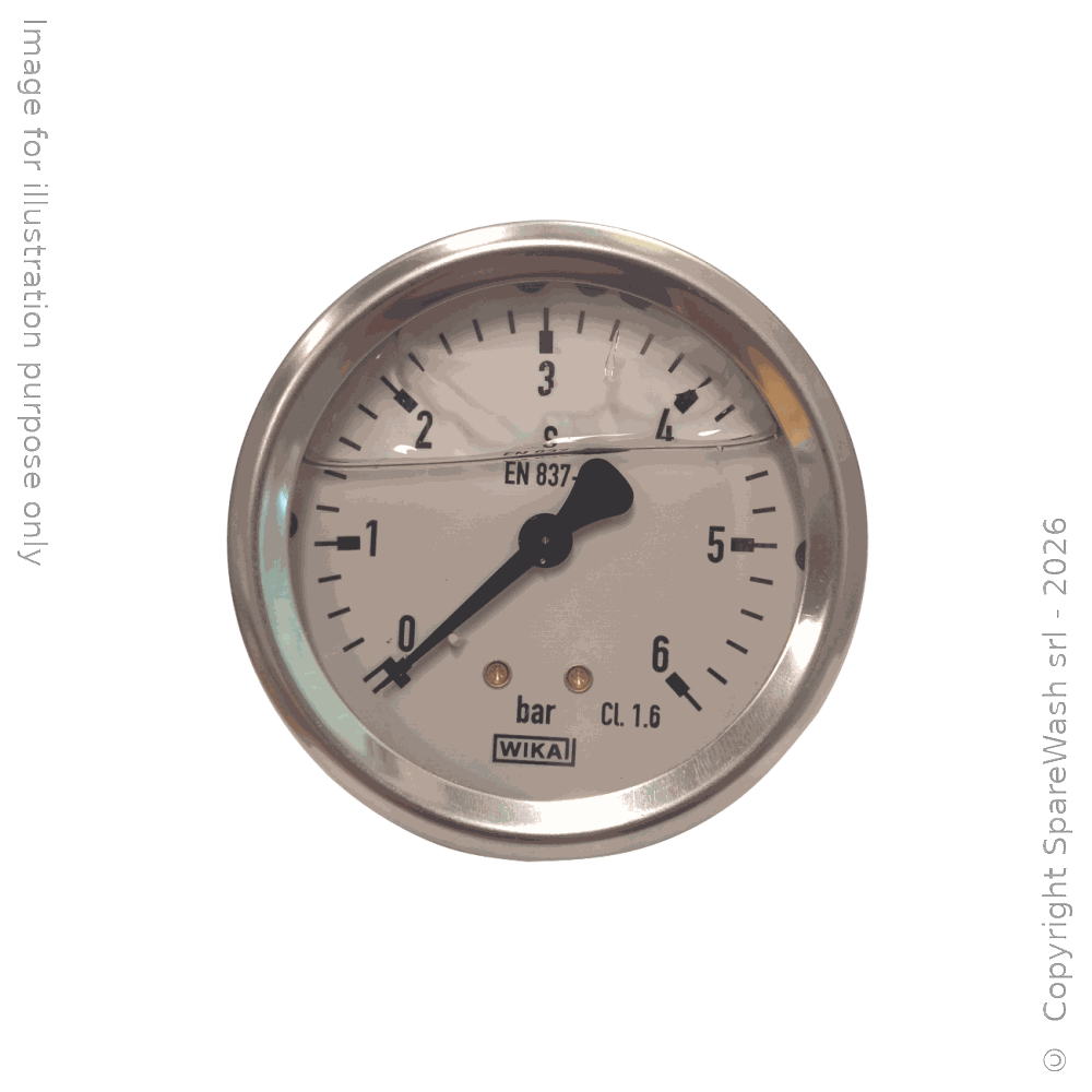 PRESSURE GAUGE WITH GLYCERINE D63 0-6BAR BACK MOUNT G1/4
